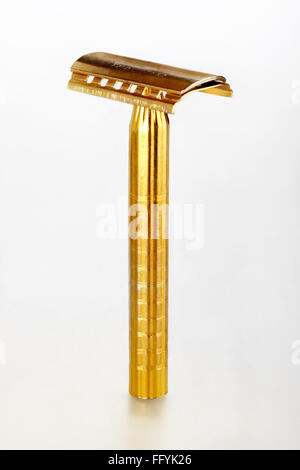 Safety razor on white background Stock Photo - Alamy