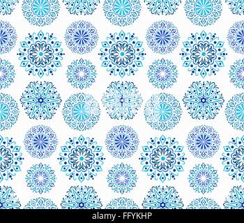 Intricate Blue Round ornaments Stock Vector