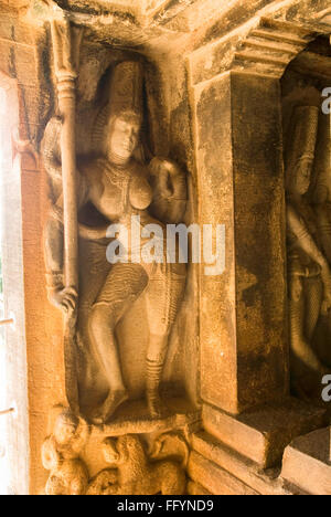 Ardhanarishvara half male  half female in Ravanaphadi cave temple in Aihole , Karnataka , India Stock Photo