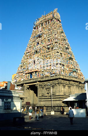 Rajagopuarm of kapaleeswarar temple ; Mylapore ; Madras Chennai ; Tamil Nadu ; India Stock Photo