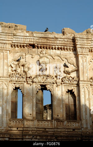 Destroyed in 2001 Earthquake , three windows in Palace Darbargarh Bhuj Kutch , Gujarat , India Stock Photo