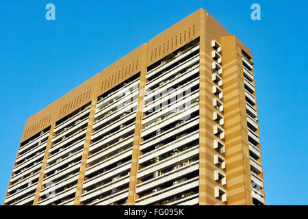 NCPA residential skyscraper square windows expensive posh complex Marine Drive Nariman Point Churchgate Mumbai Maharashtra Stock Photo