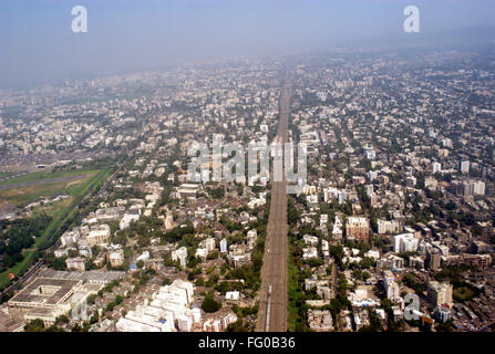 Aerial view of Mumbai's western suburbs seen by aircraft , Bombay Mumbai , Maharashtra , India Stock Photo