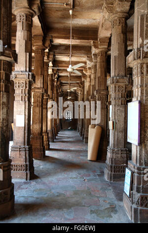 Corridor of Bibiji mosque in Ahmedabad ; Gujarat ; India heritage Stock Photo