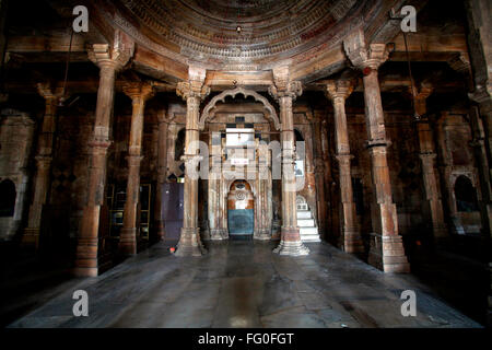 Inside jama masjid in 1423 AD ; Ahmedabad ; Gujarat ; India Stock Photo