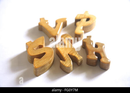 Concept , akshar letter of alphabet English made from wood Stock Photo