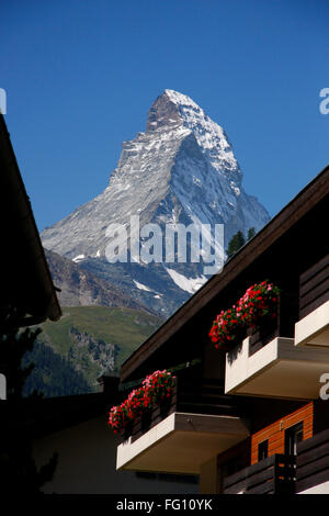 Zermatt, Matterhorn, Kanton Wallis, Schweiz/ Switzerland. Stock Photo