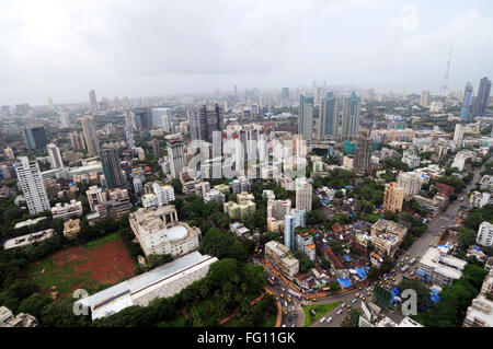 aerial view of prabhadevi skyline ; Bombay Mumbai ; Maharashtra ; India ...