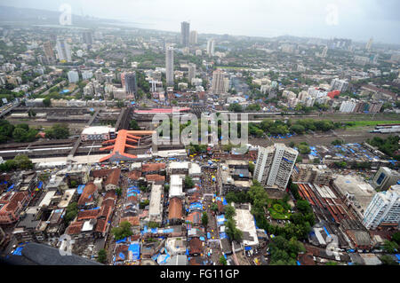 aerial view of dadar ; Bombay Mumbai ; Maharashtra ; India Stock Photo