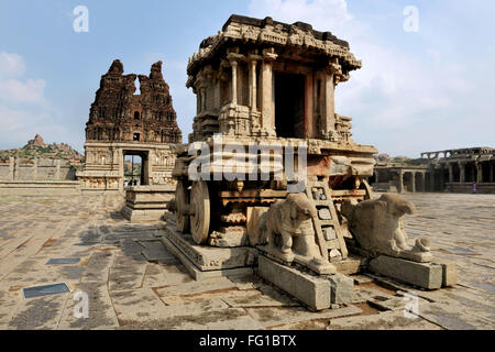 Stone Chariot, Vithala Temple, Vijaya Vitthala Temple, Hampi, Nimbapura, Karnataka, India, Asia Stock Photo