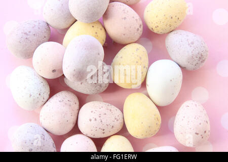 pastel coloured chocolate eggs Stock Photo