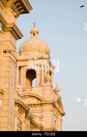 Victoria Memorial on lines of Taj Mahal in memory of Queen Victoria Topped with moving angel Statue Kolkata West Bengal Stock Photo