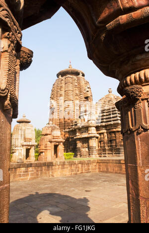 10th 11th century AD Mukteshwar temple dedicated to god Shiva at Bhubaneswar , Orissa , India Stock Photo