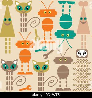 Cute monsters seamless pattern and seamless pattern in swatch menu, vector image Stock Vector