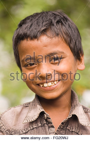 South Asian Indian Poor boy salaam smiling ; village Manik gunj Stock ...