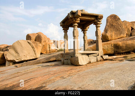 Ruins of Hampi on Hemakuta hill , Karnataka , India