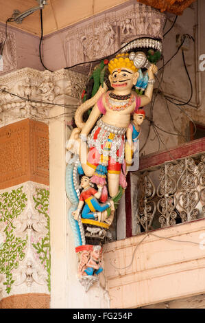 Sculpture of hanuman at swaminarayan temple ; Ahmedabad ; Gujarat ; India Stock Photo