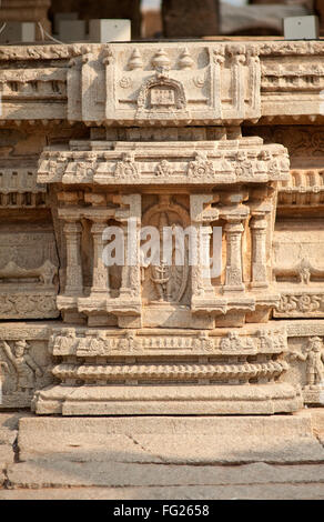 Decorative pillars carving at vitthal temple ; Hampi ; Karnataka ...