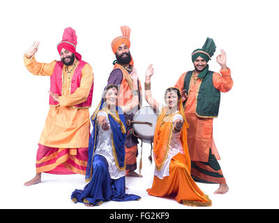 Dancers performing folk dance bhangra MR#779B;779C;779D;779E;779F Stock Photo