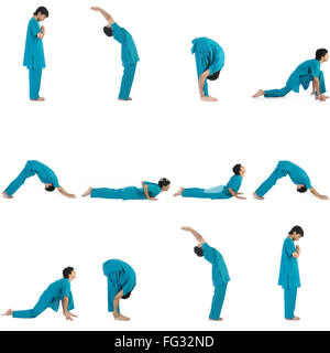Man doing yoga Stock Photo