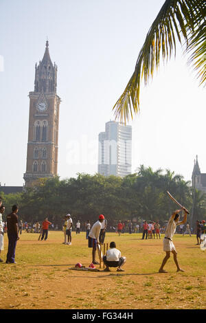 Oval maidan play ground at churchgate ; Bombay ; Mumbai ; Maharashtra ; India 20 12 2009 Stock Photo