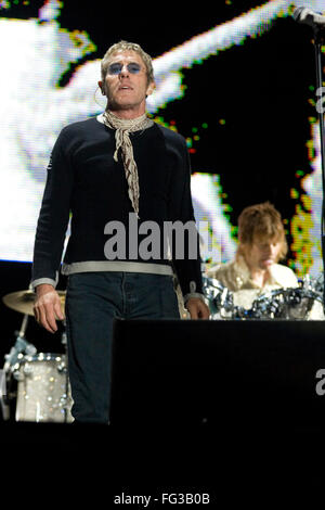 The Who performing live on the pyramid stage at the Glastonbury Festival 2007, Somerset, England, United Kingdom. Stock Photo