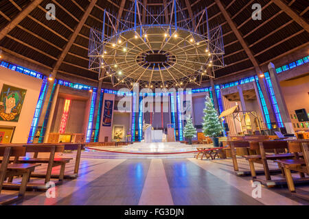 Interior of Liverpool Metropolitan Catholic Cathedral, Liverpool, Merseyside, England, UK Stock Photo