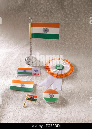 Indian flag badge India Stock Photo