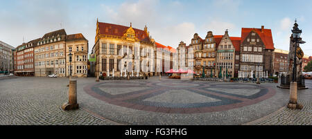 The main market square of Bremen town in Germany. Stock Photo