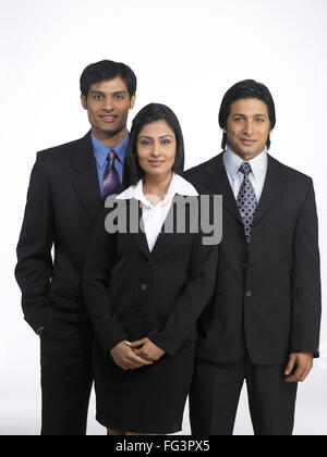 Indian executives two men and one woman standing - Model Released - vda 202224 Stock Photo