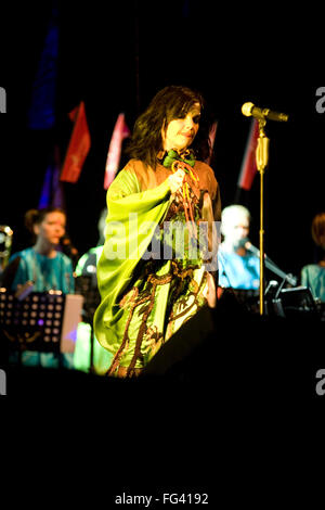 Bjork performing on the other stage at the Glastonbury Festival 2007, Somerset, England, United Kingdom. Stock Photo