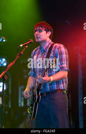 The Futureheads performing on the John peel stage at the Glastonbury Festival 2008, Somerset, England, United Kingdom. Stock Photo