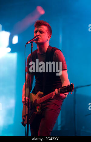 The Futureheads performing on the John peel stage at the Glastonbury Festival 2008, Somerset, England, United Kingdom. Stock Photo