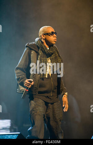 American artist Jay-Z , Jay Z headlining the Pyramid Stage at ...