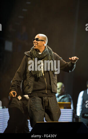 American artist Jay-Z , Jay Z headlining the Pyramid Stage at ...