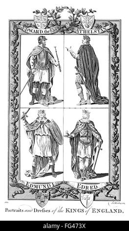 KINGS OF WESSEX. /nLeft to right, with reign dates: (top) Ethelred I ...