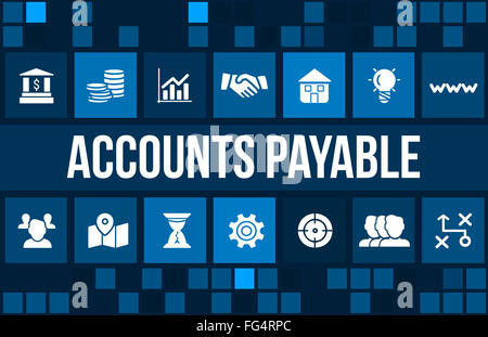 Account payable concept image with business icons and copyspace. Stock Photo