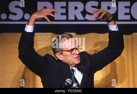 Washington, DC., USA,  1990 Secretary of  the Treasury Nicholas  Brady gestures during a speech on the budget. Nicholas Frederick Brady is an American politician from the state of New Jersey, who was the United States Secretary of the Treasury under Presidents Ronald Reagan and George H. W. Bush, and is also known for articulating the Brady Plan in March 1989. In 1982, he was appointed to succeed Harrison A. Williams as a United States Senator until a special election could be held. He served in the Senate for 8 months.  Credit: Mark Reinstein Stock Photo