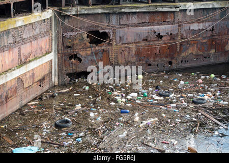 Pollution in Cardiff Bay Stock Photo