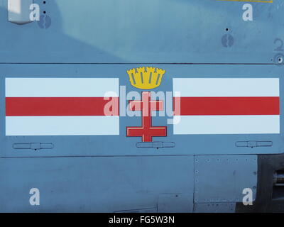 The insignia of 41 Squadron, Royal Air Force, on ZA614, a Panavia Tornado GR4. Stock Photo