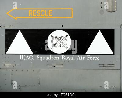 The insignia of 41 Squadron, Royal Air Force, on ZA398, a Panavia Tornado GR4. Stock Photo