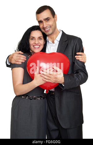 Happy family heart balloon Stock Photo - Alamy