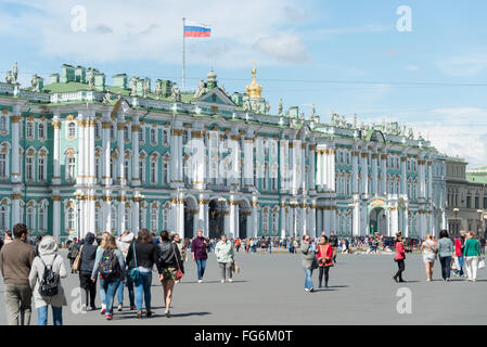 18th Century State Hermitage Museum, Palace Square, Saint Petersburg, Northwestern Region, Russian Federation Stock Photo