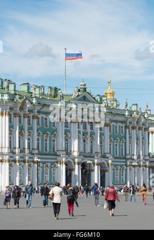 18th Century State Hermitage Museum, Palace Square, Saint Petersburg, Northwestern Region, Russian Federation Stock Photo