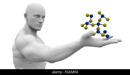 Science Technology and 3d Genetic Atomic Concept Stock Photo
