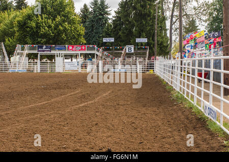 Rodeo arena and bleachers at the Clackamas County Fair, Canby, Oregon Stock Photo