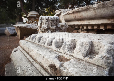 Stone ruins at a biblical site; Thyatira, Turkey Stock Photo