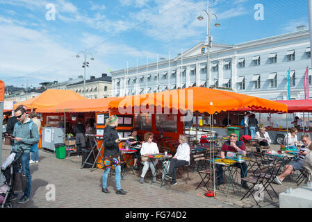 Outdoor fast-food restaurant, Market Square (Kauppatori), Helsinki, Uusimaa Region, Republic of Finland Stock Photo