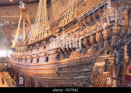 17th-century 'Vasa' warship, Vasa Museum, Galärvarvsvägen, Djurgården, Stockholm, Kingdom of Sweden Stock Photo