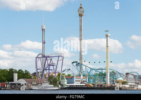 Tivoli Gröna Lund Theme Park, Lilla Allmänna Gränd, Djurgården, Stockholm, Kingdom of Sweden Stock Photo